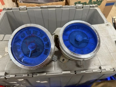 1946 1947 1948 Ford Speedometer Clock Custom Blue Glass Hot Rod - Image 1 of 4