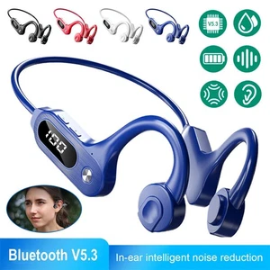 Bluetooth 5.3 Bone Conduction Headphones Wireless Outdoor Sport Headset Earbuds - Picture 1 of 14