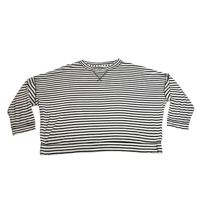 Top Caslon Cuello Redondo Rayas Hombro Caído Talla XXL Informal Preppy Clásico Neutro Foto 1 de 4