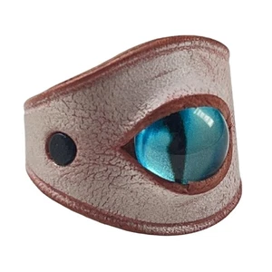 Cool and Casual Handmade Leather Blue Eye Ring Stylish Accessory for Daily Wear - Picture 1 of 8