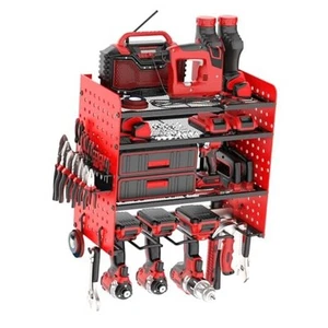 Tool Organizers and Storage 4-Layer Garage Tool Organizer Wall Mount Power - Picture 1 of 8
