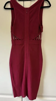 Celebs boutique Wine Bodycon Sleeveless Dress with laser cut outs  Size M  - Image 1 of 3