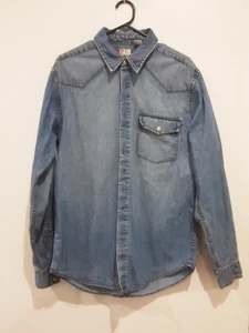 Levis Red Tab  Denim Shirt Mens Size M  Blue Cowboy Buttoned   Grunge Pocket - Picture 1 of 17