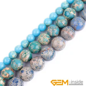 Blue Crazy Lace Agate Gemstone Semi Precious Round Beads For Jewelry Making 15" - Picture 1 of 26