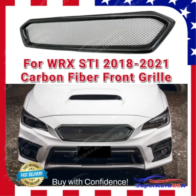 Parrilla de parachoques delantera aspecto deportivo rejilla de fibra de carbono para Subaru WRX STI 2015-2017 Foto 1 de 4
