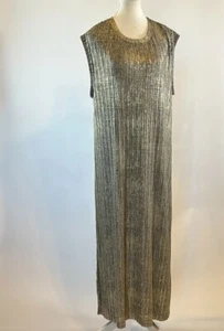 Akemi + Kin | Vestido Corrina Acanalado Metálico Sin Mangas Jersey Cambio Midi | XL - Imagen 1 de 13