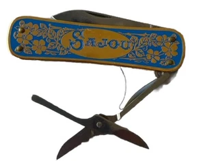Maison Sajou Swedish Knife Extra Flat Embroidery Scissors Floral Decor Engraved - Picture 1 of 7