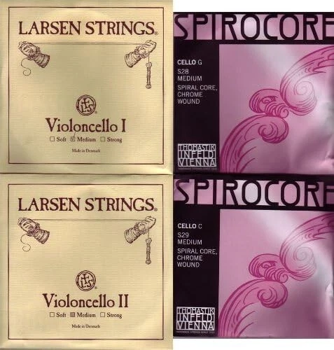 LARSEN SPIROCORE Cello Strings Set Larsen AD SPIROCORE GC chrome wound New - Image 1 of 1