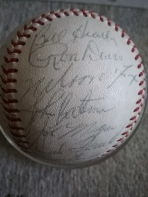 Hall Of Fame Nellie Fox Joe Morgan Signed 1966 Houston Astro Baseball PSA + Cut - Image 1 of 4