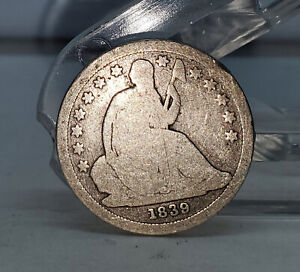 Cull 1839 Liberty Seating Silber Dime 10c US Münze Sie bewerten es B9