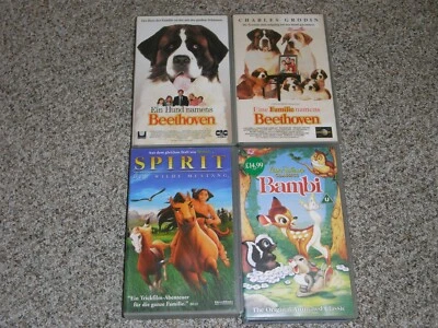 4x Video Kinder * Bambi Disney Ein Hund Familie namens Beethoven Spirit VHS Film - Bild 1 von 4