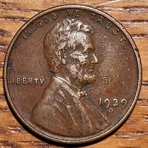 1939 D Lincoln Cent Münze N299 - Bild 1 von 2