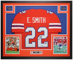 Emmitt Smith Autographed and Framed Orange Florida Jersey Auto Beckett COA - Picture 1 of 5