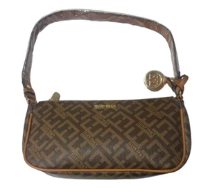 NEW Ellen Tracy Baguette Shoulder Bag Purse Brown Cognac Logo MSRP $128.00 - Picture 1 of 9