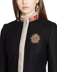 Chaqueta Blazer Ralph Lauren Parche Lingote Militar Ejército Banda Estilo Patchwork UK8 - Imagen 1 de 15