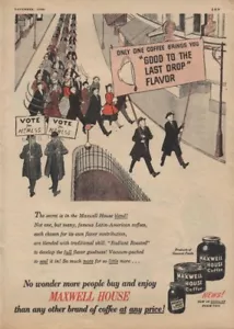 1948 anuncio impreso del desfile callejero de café Maxwell House - Imagen 1 de 2