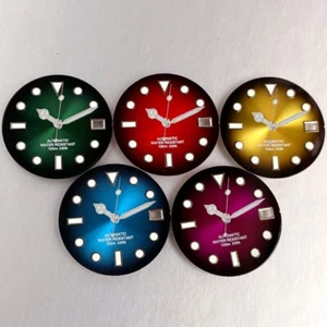 Fünf Farben grün Lume Mod Sunburst 29 mm Zifferblatt für NH35 NH36 NH38 Uhrwerk - Bild 1 von 26
