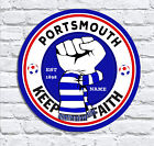 Personalised Portsmouth Fans Keep The Faith Football Round Bar Retro  Rrs063a