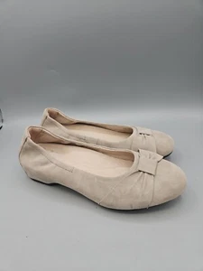 Dansko Women's Lina Loafer Size 37 Us 6.5 Slip On Flat Shoe Beige Leather Comfy - Picture 1 of 11