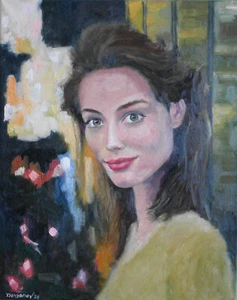 A Lovely Young Lady #2 Portrait Original Oil Painting 16x20 Hand Painted YSArt - Picture 1 of 6
