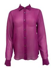 BLK DNM Women's Ruby Long Sleeve Silk Transparent Shirt 62 Size S NWT