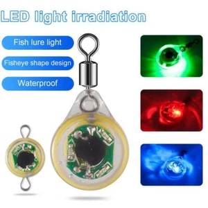 10pcs Mini Fishing Lure Light LED Deep Drop Underwater Eye Shape Fishing Bait - Picture 1 of 14
