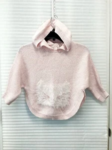 Cat & Jack Girls Cat Furry Kangaroo Pocket Long Sleeve Hooded Sweater Size 4T/5T - Picture 1 of 12