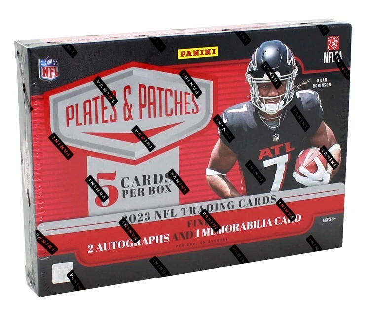 2023 PANINI PLATES & PATCHES FOOTBALL HOBBY BOX BLOWOUT CARDS - Image 1 of 2