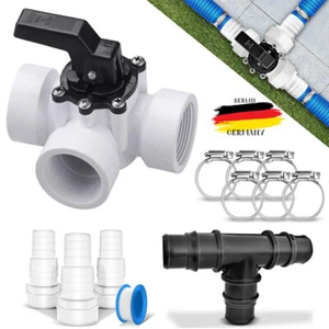 Bypass Set Adapter Swimming Pool Poolheizung Solarkollektor 3 Wegenventil - Bild 1 von 8