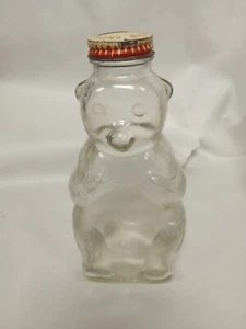 VINTAGE ADVERTISING SNOW CREST GLASS BEAR SAVINGS BANK - Picture 1 of 4