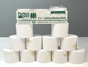 Lot 14 ADDING MACHINE 2.25"x2.75" Bond PAPER ROLLS 130'/each Perfect Print NOB - Picture 1 of 1