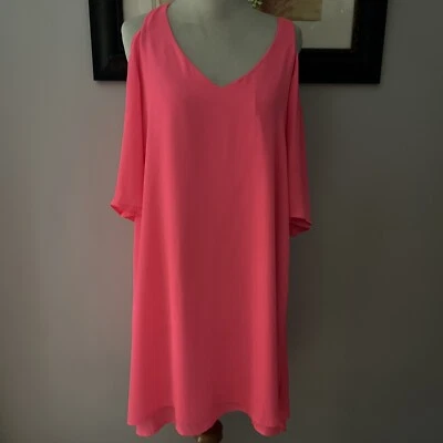 Vestido Gianni Bini GB Rosa Hombro Frío Talla M Foto 1 de 4