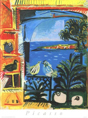 PABLO PICASSO Las Palomas 47.25" x 35.5" Litografía Offset 1995 Impresionismo y Foto 1 de 4