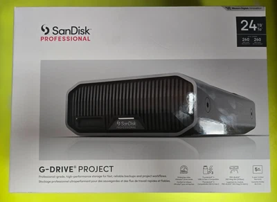 Sandisk Professional G-drive Project 24tb Thunderbolt 3 SDPHG1H-024T-NBAAD - Image 1 of 2