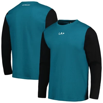 Men's Green LA Galaxy Colorblock Heavy Long Sleeve T-Shirt - Image 1 of 3