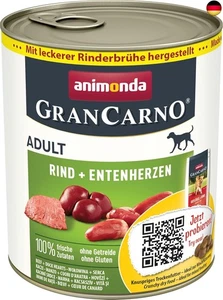 GranCarno Hunde Nassfutter mit Rind + Entenherzen (6 x 800 g), Hundefutter nass - Bild 1 von 5
