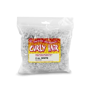 Hygloss 4 oz Curly Doll Hair for Crafts White- Premium Synthetic Hair for Doll - Picture 1 of 2