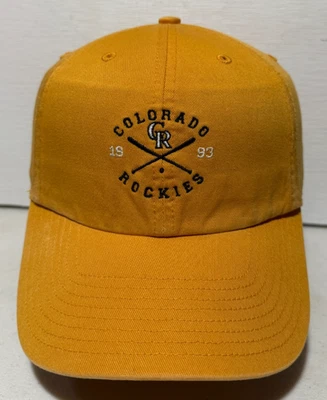 Gorra ajustable vintage de algodón amarillo de los Colorado Rockies Twins Enterprise Foto 1 de 4