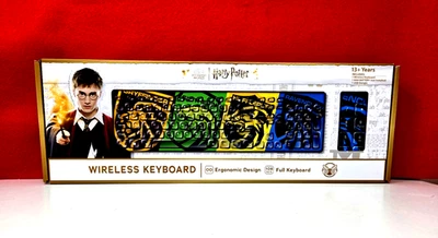 Harry Potter Wireless Full Keyboard Features All 4 Houses Ergonomic Brand New! - Image 1 of 4
