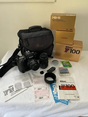Nikon F100 with MB-15 Grip, TWO Sigma Lenses & Other Goodies - Image 1 of 4
