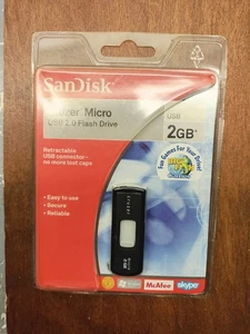 SanDisk Cruzer Micro USB 2.0 Flash Drive 2 GB Retractable NOS Sealed - Bild 1 von 3