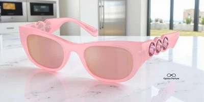 Óculos de sol feminino SWAROVSKI SK6022F 2001E4 rosa leitoso espelho rosa 53 mm - Imagem 1 de 4