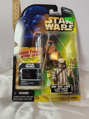 Figura de acción POTF Star Wars Ewoks Wicket and Logray Freeze Frame Slide Foto 1 de 3
