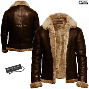 Chaqueta de cuero genuino cuello aviador bombardero marrón A2 para hombre piel artificial nueva  - Imagen 1 de 11