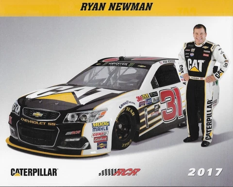 2017 RYAN NEWMAN "CATERPILLAR RACING RCR" #31 MONSTER ENERGY NASCAR CUP POSTCARD Cover