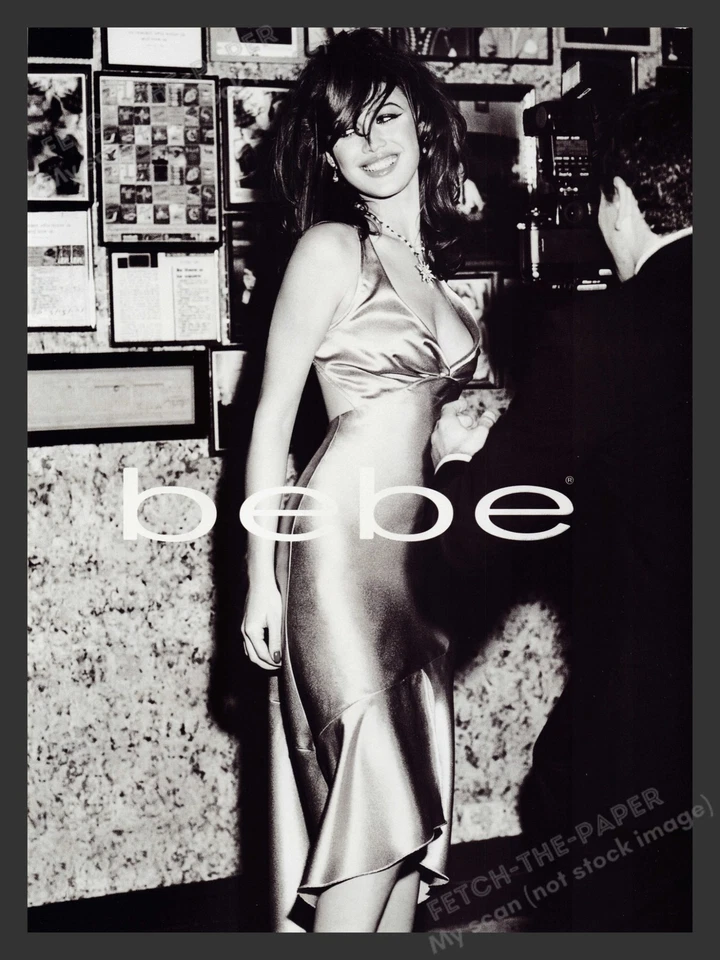 bebe 2000s Print Advertisement 2002 Olga Kurylenko Sexy Dress Black & White - Image 1 of 1