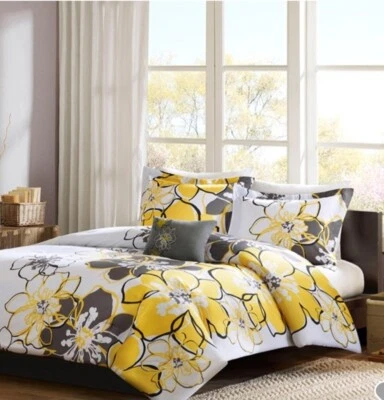 Mi Zone Allison Printed 4-Piece Comforter Set, Full/Queen Yellow/White/Floral  - Image 1 of 4