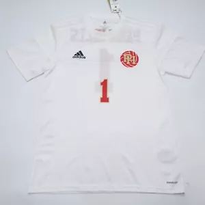 Adidas T-Shirt Men's Medium White #1 Penn Hills Indians Crew Neck Short Sleeve - Picture 1 of 8