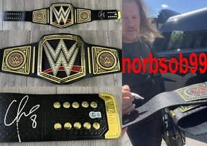 CHRIS JERICHO SIGNED WWE CHAMPIONSHIP LEATHER BELT EXACT VIDEO PROOF BECKETT COA - Picture 1 of 6