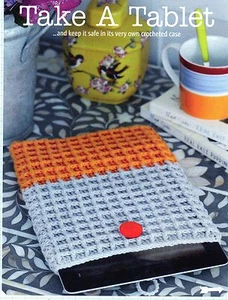 ~ Pull-Out Crochet Pattern For Handy Tablet Case ~ 7.5 inches by 10.25 inches ~ - Picture 1 of 2